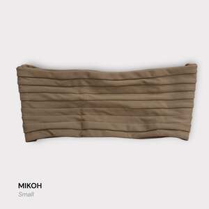 MIKOH Bandeau Strapless Bikini Top in Tan Small